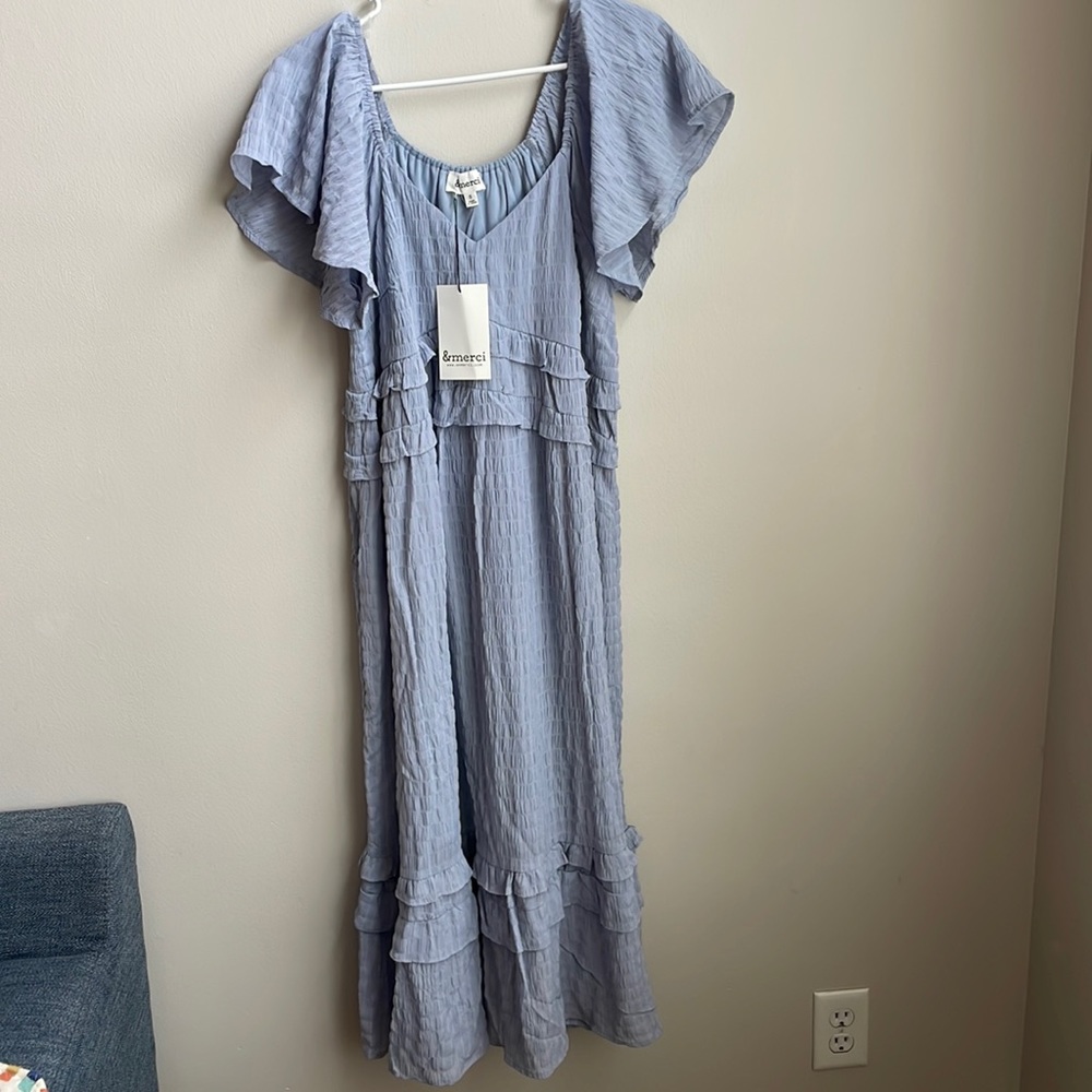 Light blue crimp dress